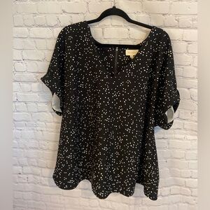 3X Black with White Dots Blouse.